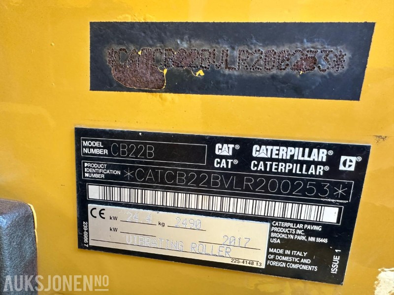 2017 CAT CB22B VIBRO VALS - 1678 Timer - Οδοστρωτήρας: φωτογραφία 4 2017 CAT CB22B VIBRO VALS - 1678 Timer - Οδοστρωτήρας: φωτογραφία 4