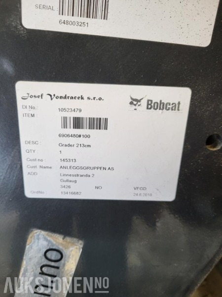 2018 Bobcat Grader 213 - Veiskrape til Bobcat - Εξοπλισμού κατασκευών: φωτογραφία 3 2018 Bobcat Grader 213 - Veiskrape til Bobcat - Εξοπλισμού κατασκευών: φωτογραφία 3
