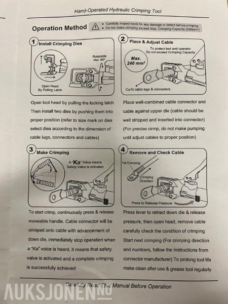 Hydraulisk Presstang for C-Press og kabelsko- Ny/Ubrukt - Παρελκόμενα για Κατασκευή μηχανήματα: φωτογραφία 4 Hydraulisk Presstang for C-Press og kabelsko- Ny/Ubrukt - Παρελκόμενα για Κατασκευή μηχανήματα: φωτογραφία 4