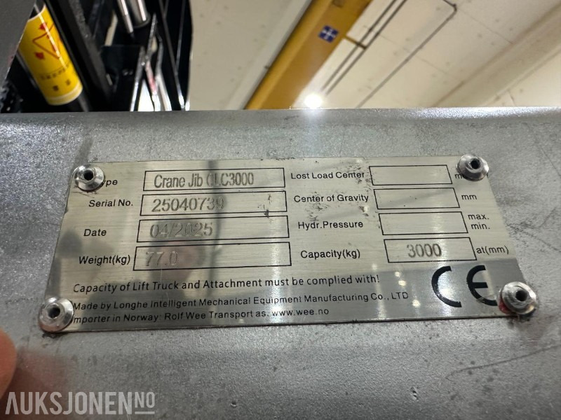 Kranjib til Truckgaffler. CLC3000 - Γερανός: φωτογραφία 5 Kranjib til Truckgaffler. CLC3000 - Γερανός: φωτογραφία 5