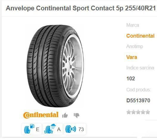 Continental NOI NOU ContisportContact 255 / 40 ZR 21 - Πλήρης τροχός: φωτογραφία 1 Continental NOI NOU ContisportContact 255 / 40 ZR 21 - Πλήρης τροχός: φωτογραφία 1