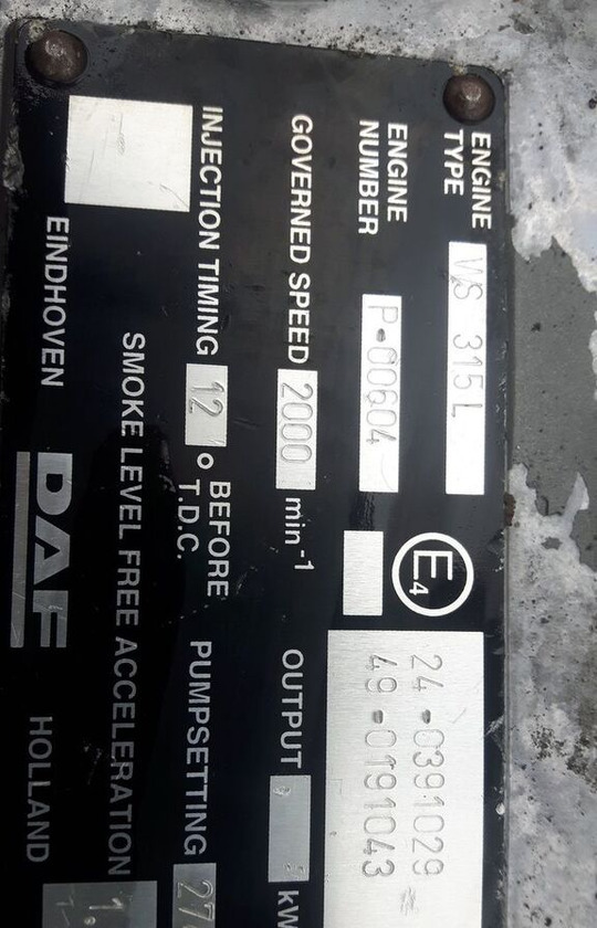 DAF WS315L   truck - Κινητήρας για Φορτηγό: φωτογραφία 5 DAF WS315L   truck - Κινητήρας για Φορτηγό: φωτογραφία 5