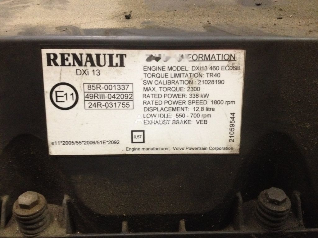 Renault DXi13 460 EC06B Renault MAGNUM - Κινητήρας για Φορτηγό: φωτογραφία 5 Renault DXi13 460 EC06B Renault MAGNUM - Κινητήρας για Φορτηγό: φωτογραφία 5