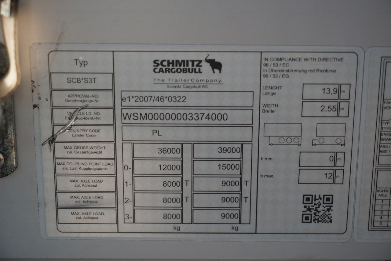 Επικαθήμενο κουρτίνα Schmitz Cargobull FIRANKA / STANDARD / MULDA DO STALI - 9 M / DACH: φωτογραφία 26