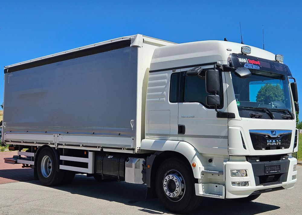 MAN TGM 15.290/E6/FIRANKA/BURTO-FIRANKA/SZKOŁA JAZDY/MAŁY ROZSTAW OSI/16PALET/WINDA/NISKI PRZEBIEG/2019/SERWISOWANY/JAK NOWY - Φορτηγό μουσαμάς: φωτογραφία 2 MAN TGM 15.290/E6/FIRANKA/BURTO-FIRANKA/SZKOŁA JAZDY/MAŁY ROZSTAW OSI/16PALET/WINDA/NISKI PRZEBIEG/2019/SERWISOWANY/JAK NOWY - Φορτηγό μουσαμάς: φωτογραφία 2