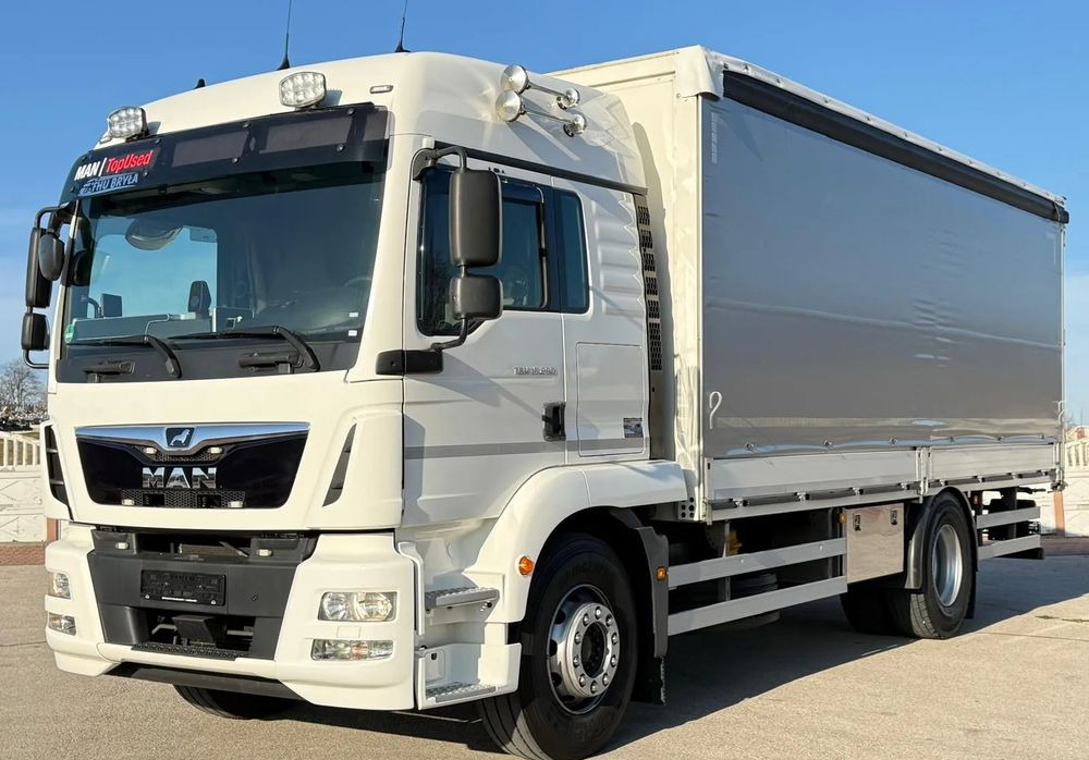 MAN TGM 15.290/E6/FIRANKA/BURTO-FIRANKA/SZKOŁA JAZDY/MAŁY ROZSTAW OSI/16PALET/WINDA/NISKI PRZEBIEG/2019/SERWISOWANY - Φορτηγό μουσαμάς: φωτογραφία 1 MAN TGM 15.290/E6/FIRANKA/BURTO-FIRANKA/SZKOŁA JAZDY/MAŁY ROZSTAW OSI/16PALET/WINDA/NISKI PRZEBIEG/2019/SERWISOWANY - Φορτηγό μουσαμάς: φωτογραφία 1