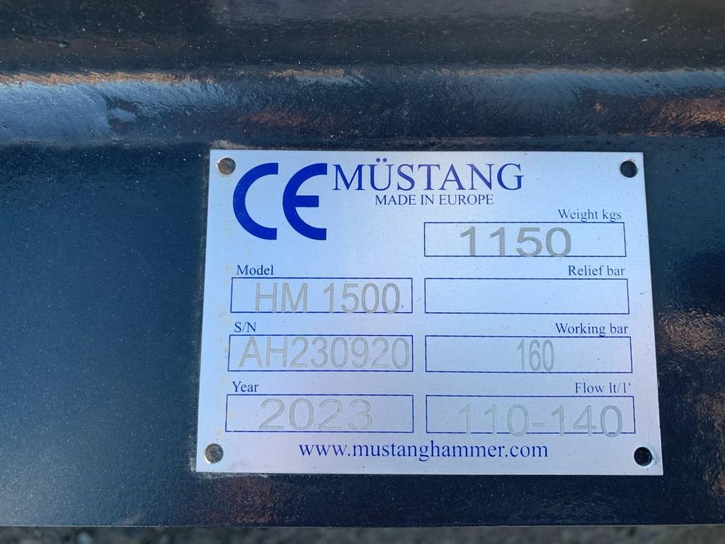Mustang HM1500 - Υδραυλικό σφυρί για Κατασκευή μηχανήματα: φωτογραφία 3 Mustang HM1500 - Υδραυλικό σφυρί για Κατασκευή μηχανήματα: φωτογραφία 3