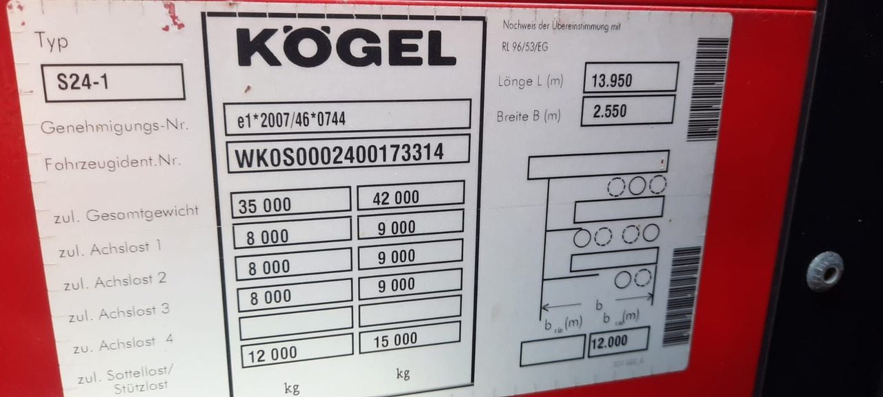 Kögel 3-Achser Tautliener - Επικαθήμενο κουρτίνα: φωτογραφία 5 Kögel 3-Achser Tautliener - Επικαθήμενο κουρτίνα: φωτογραφία 5