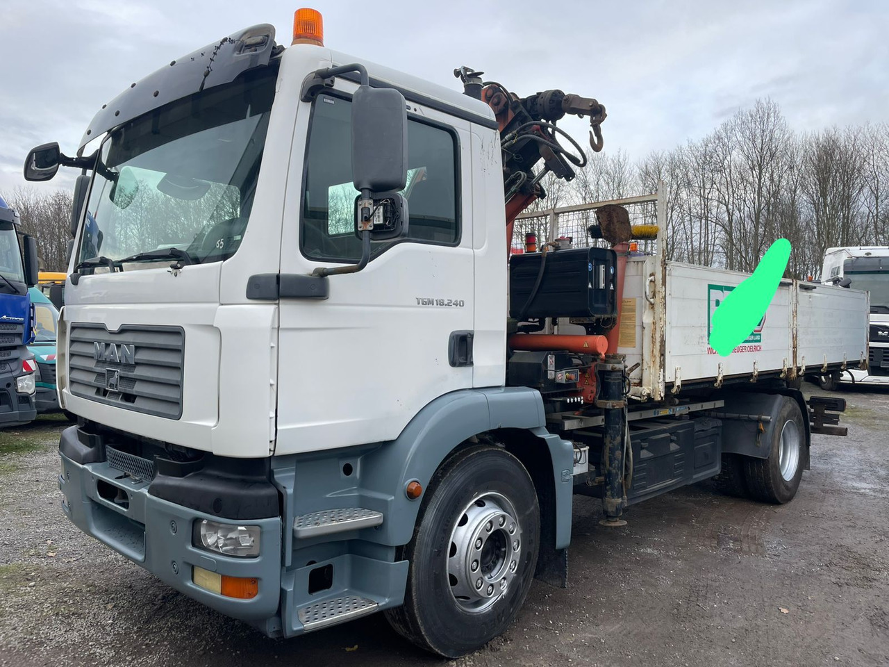 MAN TGM 18.240PS 4x2 3.S-Kipper mit Kran - Φορτηγό ανατρεπόμενο, Φορτηγό με γερανό: φωτογραφία 1 MAN TGM 18.240PS 4x2 3.S-Kipper mit Kran - Φορτηγό ανατρεπόμενο, Φορτηγό με γερανό: φωτογραφία 1