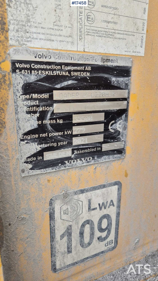 Ελαστιχοφόρος φορτωτής Wheel loader VOLVO L220H OptiShift  (2021): φωτογραφία 15