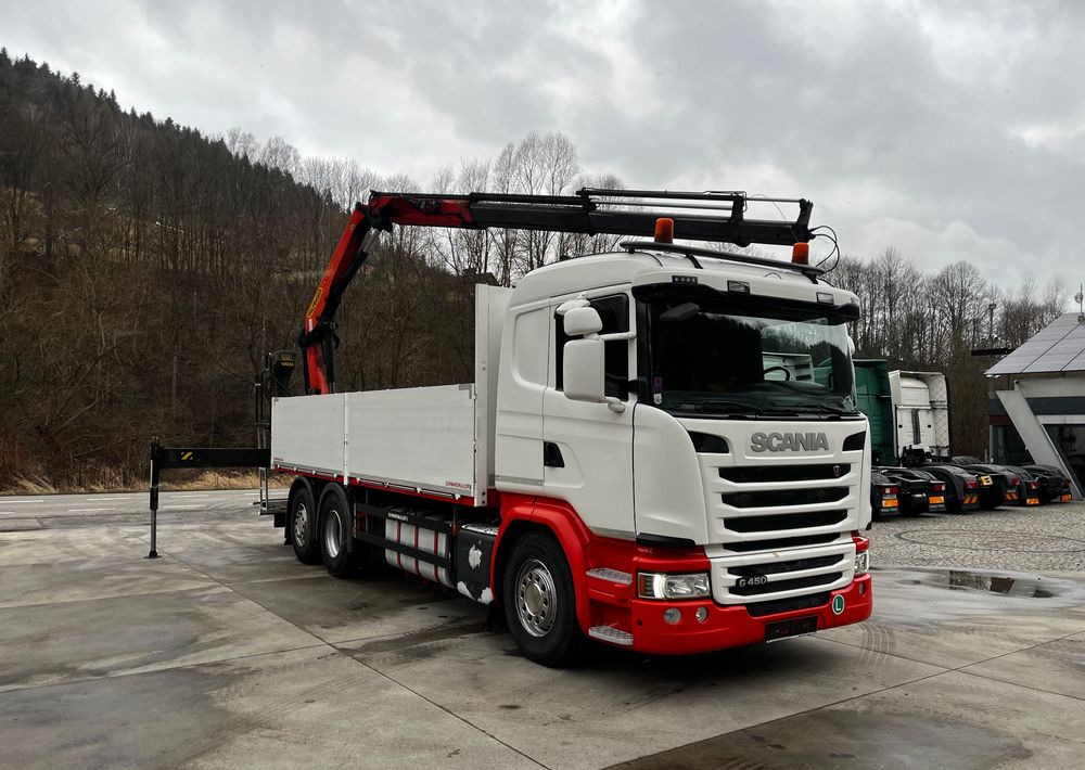 Scania G450 // 6x2// Skrzynia 6.40x2.49 // HDS Palfinger // Oś skrętna podnoszona // - Φορτηγό με ανοιχτή καρότσα, Φορτηγό με γερανό: φωτογραφία 2 Scania G450 // 6x2// Skrzynia 6.40x2.49 // HDS Palfinger // Oś skrętna podnoszona // - Φορτηγό με ανοιχτή καρότσα, Φορτηγό με γερανό: φωτογραφία 2