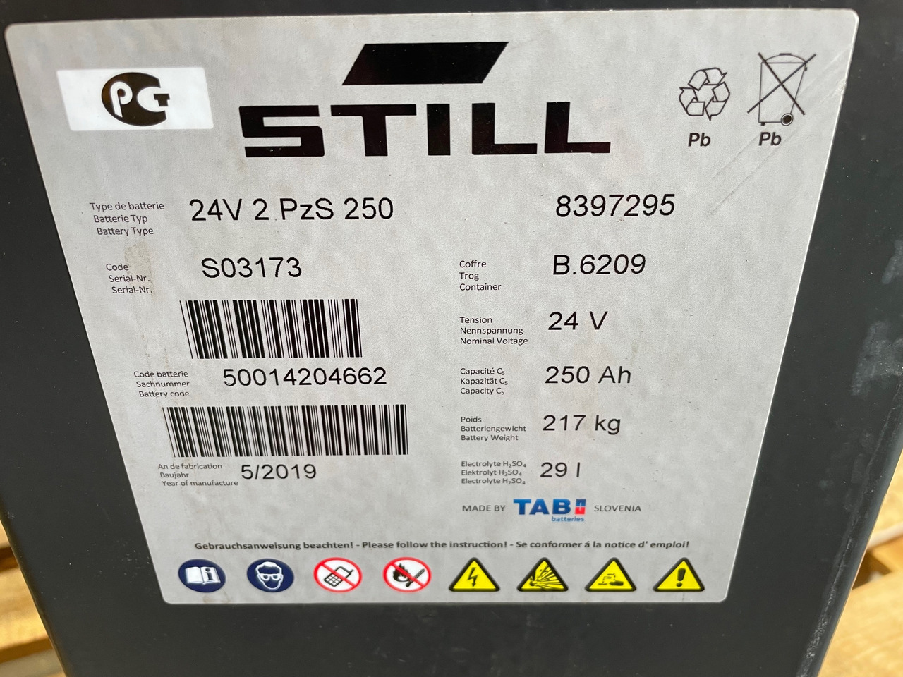 24 Volt I 2PzS 250 - Συσσωρευτής για Ανυψωτικό μηχάνημα: φωτογραφία 2 24 Volt I 2PzS 250 - Συσσωρευτής για Ανυψωτικό μηχάνημα: φωτογραφία 2