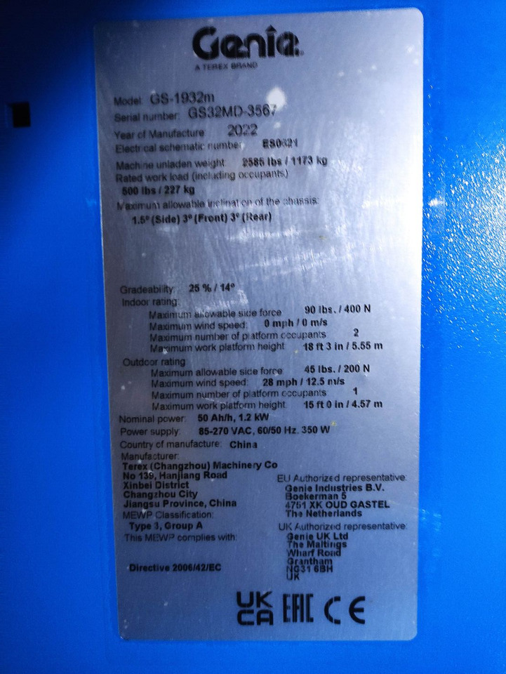 Genie GS1932m - Ψαλιδωτό ανυψωτικό: φωτογραφία 5 Genie GS1932m - Ψαλιδωτό ανυψωτικό: φωτογραφία 5