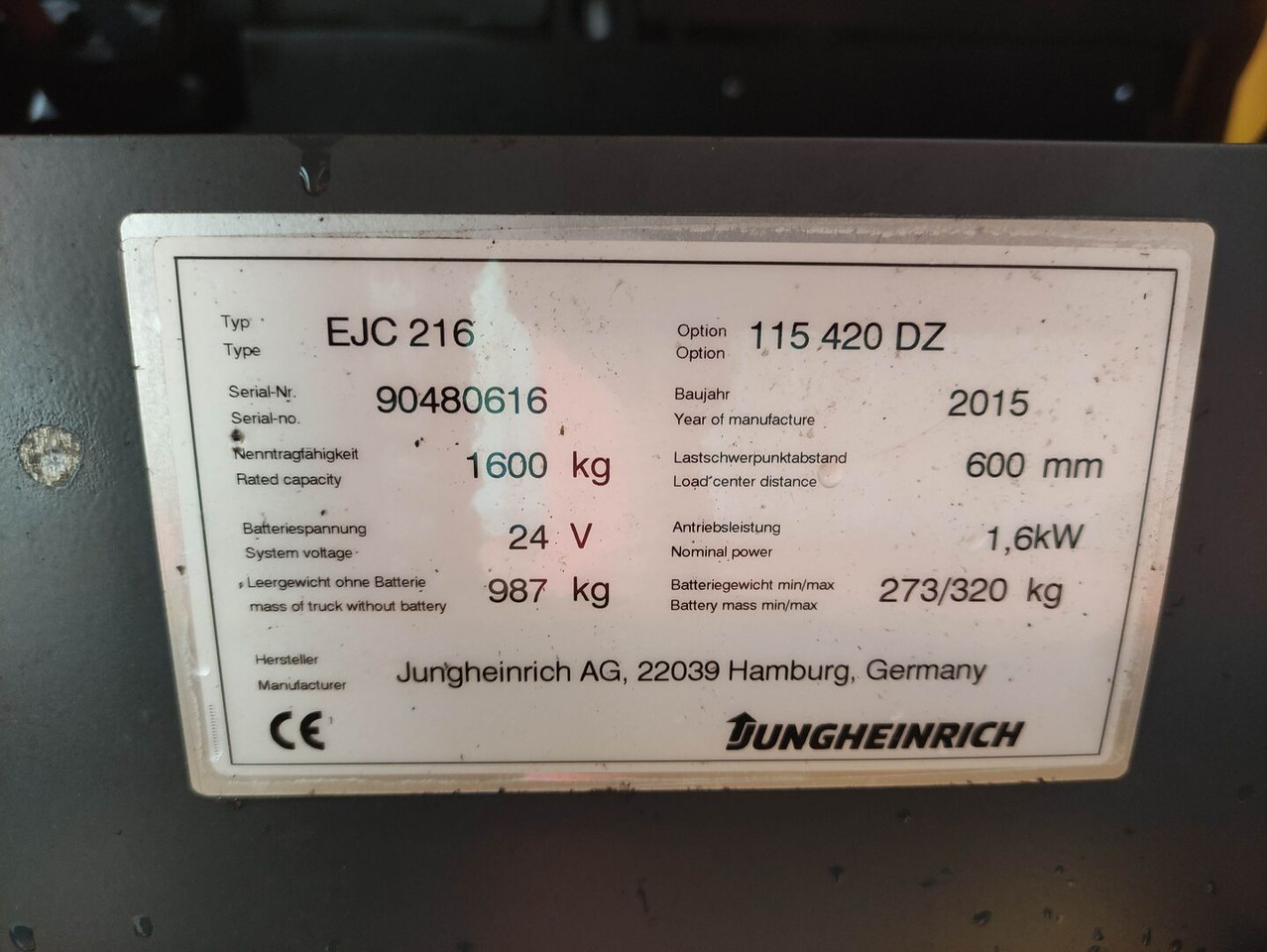 Jungheinrich EJC 216 - Μηχάνημα στοίβαξης: φωτογραφία 5 Jungheinrich EJC 216 - Μηχάνημα στοίβαξης: φωτογραφία 5