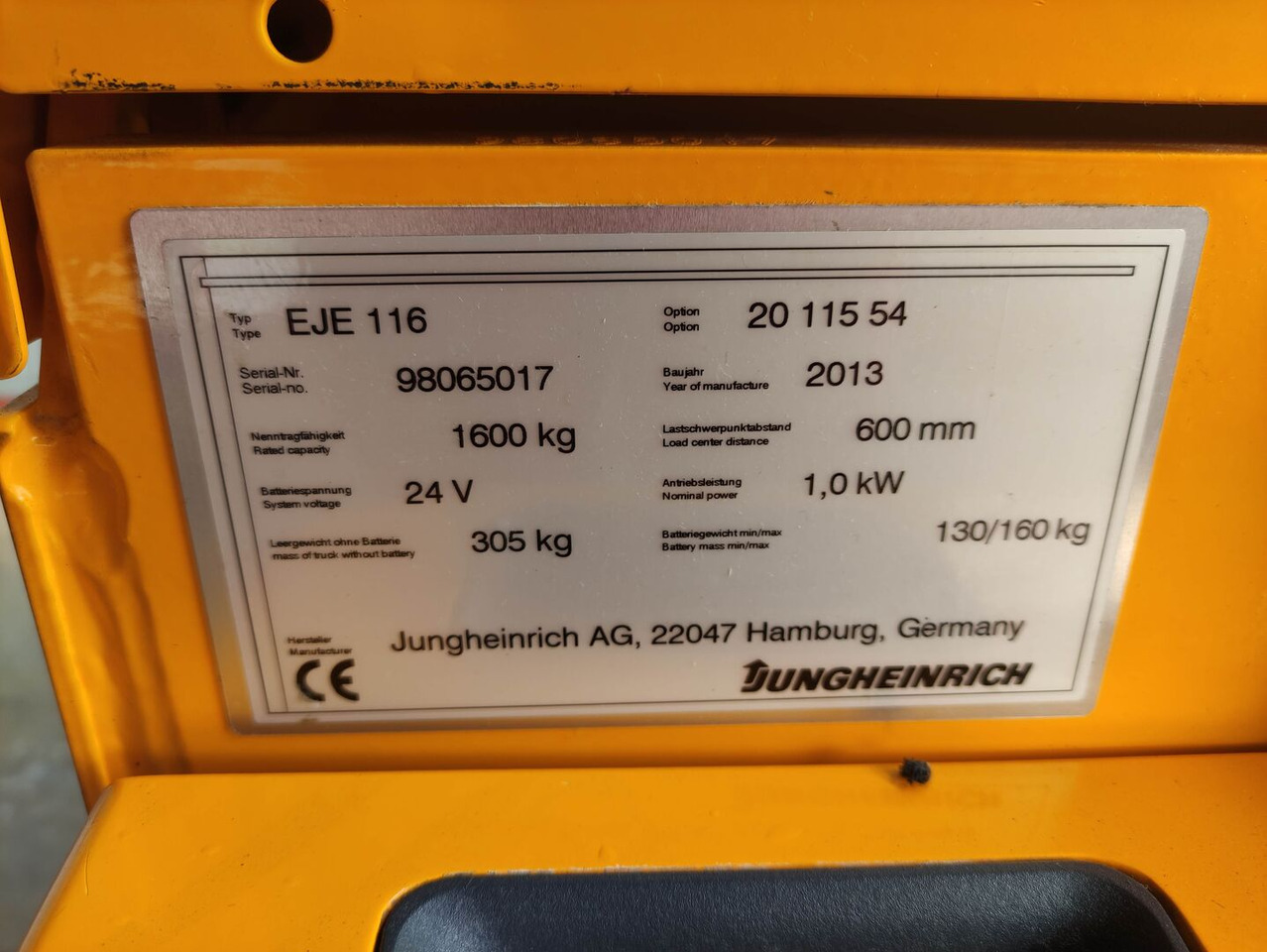 Jungheinrich EJE 116 - Παλετοφόρο: φωτογραφία 5 Jungheinrich EJE 116 - Παλετοφόρο: φωτογραφία 5