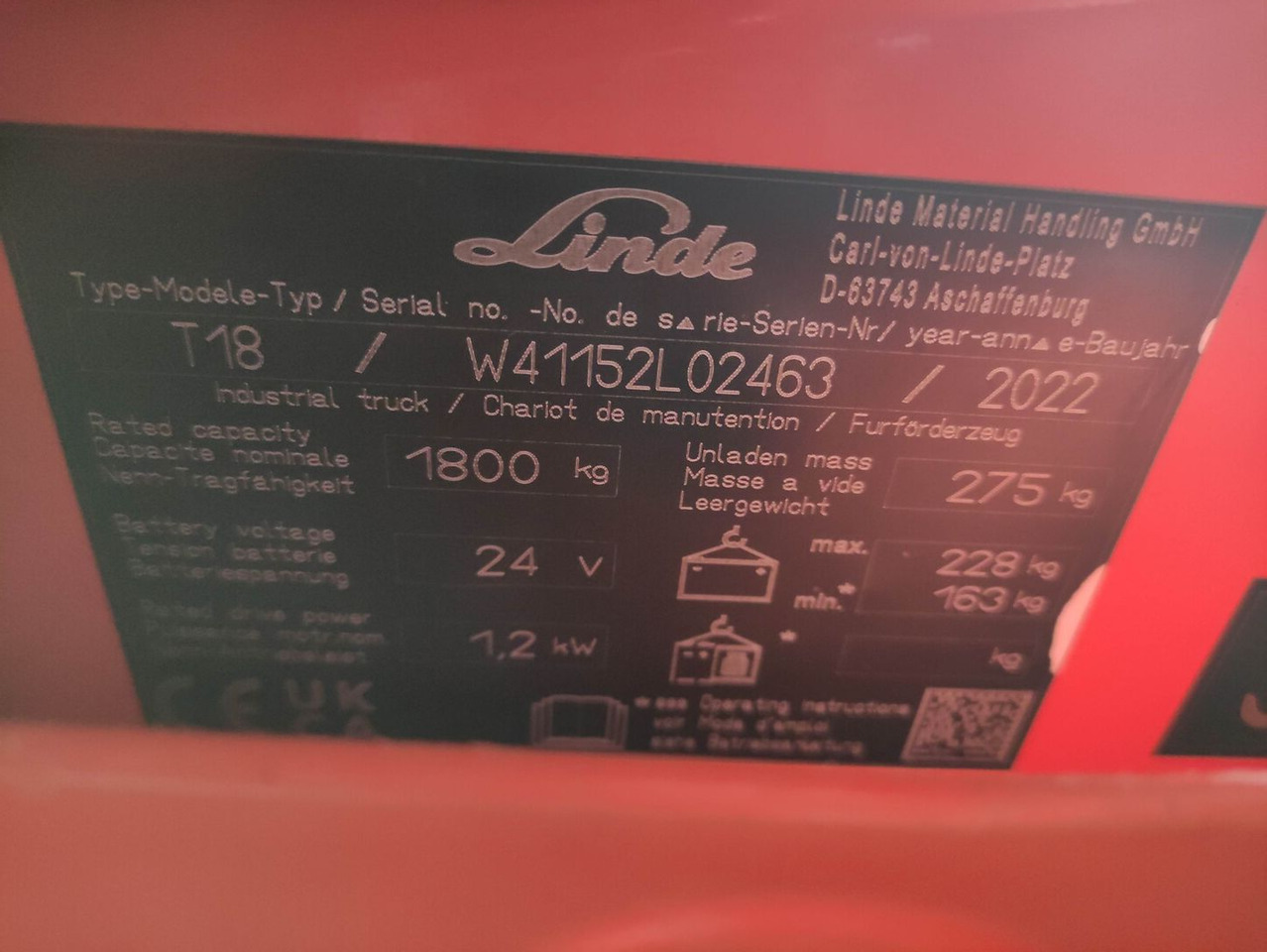 Linde T18-1152 - Παλετοφόρο: φωτογραφία 5 Linde T18-1152 - Παλετοφόρο: φωτογραφία 5