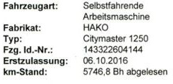 Hako Citymaster 1250 - Σάρωθρο δρόμων: φωτογραφία 5 Hako Citymaster 1250 - Σάρωθρο δρόμων: φωτογραφία 5