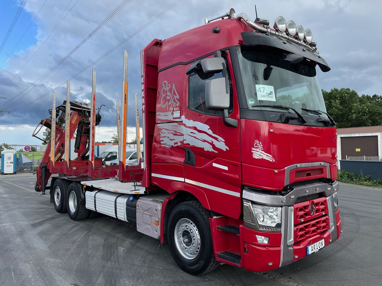 Renault T520 6x2 Kurzholz/PALFINGER/E120Z/VOLVO-ENGINE - Φορτηγό ξυλείας, Φορτηγό με γερανό: φωτογραφία 1 Renault T520 6x2 Kurzholz/PALFINGER/E120Z/VOLVO-ENGINE - Φορτηγό ξυλείας, Φορτηγό με γερανό: φωτογραφία 1