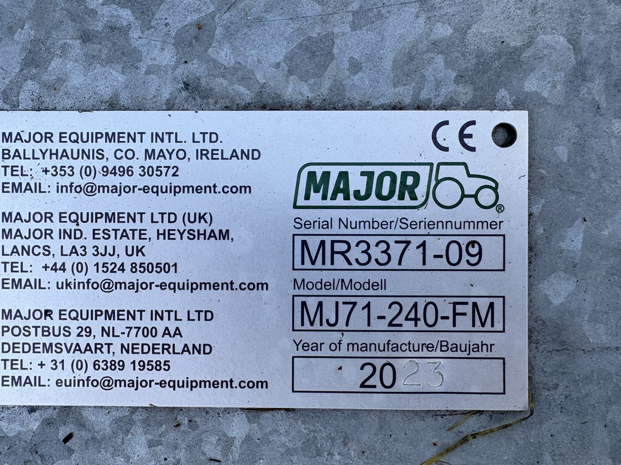 Major front Mounted Roller Mower MJ71-240F - Χλοοκοπτικό: φωτογραφία 4 Major front Mounted Roller Mower MJ71-240F - Χλοοκοπτικό: φωτογραφία 4