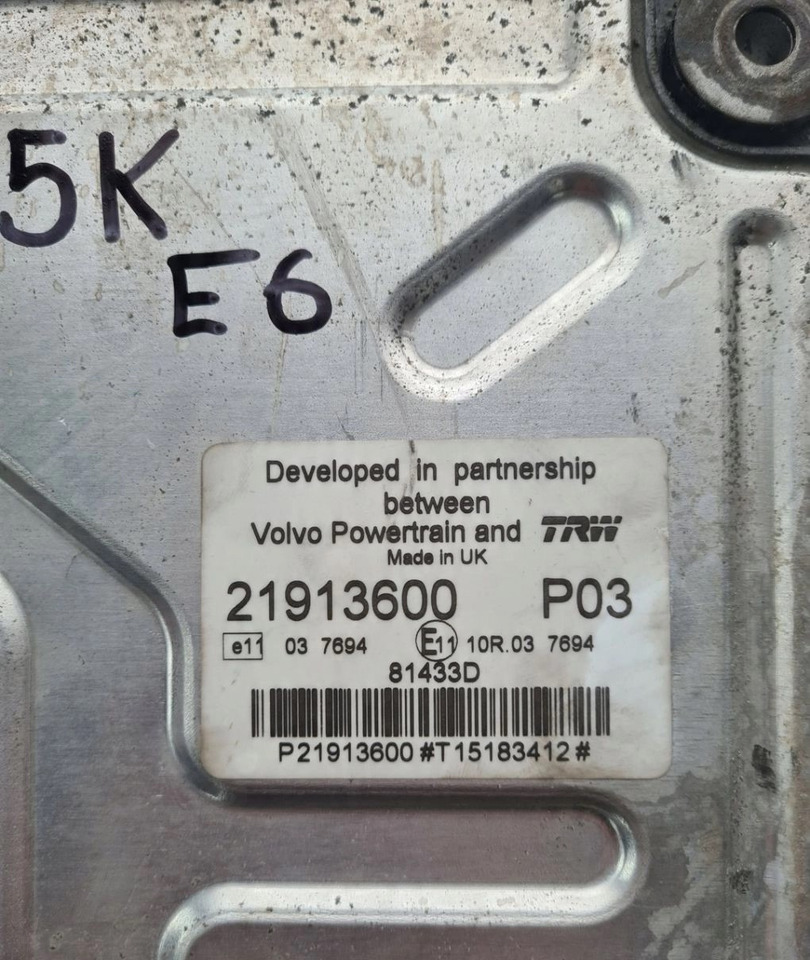 VOLVO KASETA KOMPUTER SILNIKA RENAULT GAMA D VOLVO FL EURO 6 21913600 P02 / P03 - Ηλεκτρονική μονάδα ελέγχου για Φορτηγό: φωτογραφία 5 VOLVO KASETA KOMPUTER SILNIKA RENAULT GAMA D VOLVO FL EURO 6 21913600 P02 / P03 - Ηλεκτρονική μονάδα ελέγχου για Φορτηγό: φωτογραφία 5