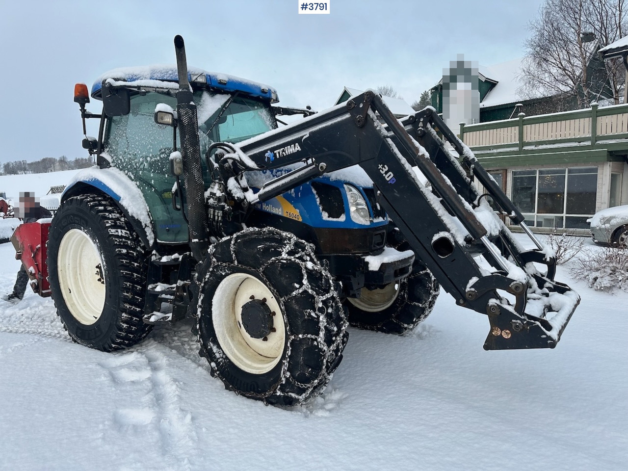 2010 New Holland T6040 4x4 plow rigged tractor w/ Trima +3.0p front loader, brand new chains, snow bucket and Westbjørn snow blower. WATCH VIDEO. - Τρακτέρ: φωτογραφία 1 2010 New Holland T6040 4x4 plow rigged tractor w/ Trima +3.0p front loader, brand new chains, snow bucket and Westbjørn snow blower. WATCH VIDEO. - Τρακτέρ: φωτογραφία 1