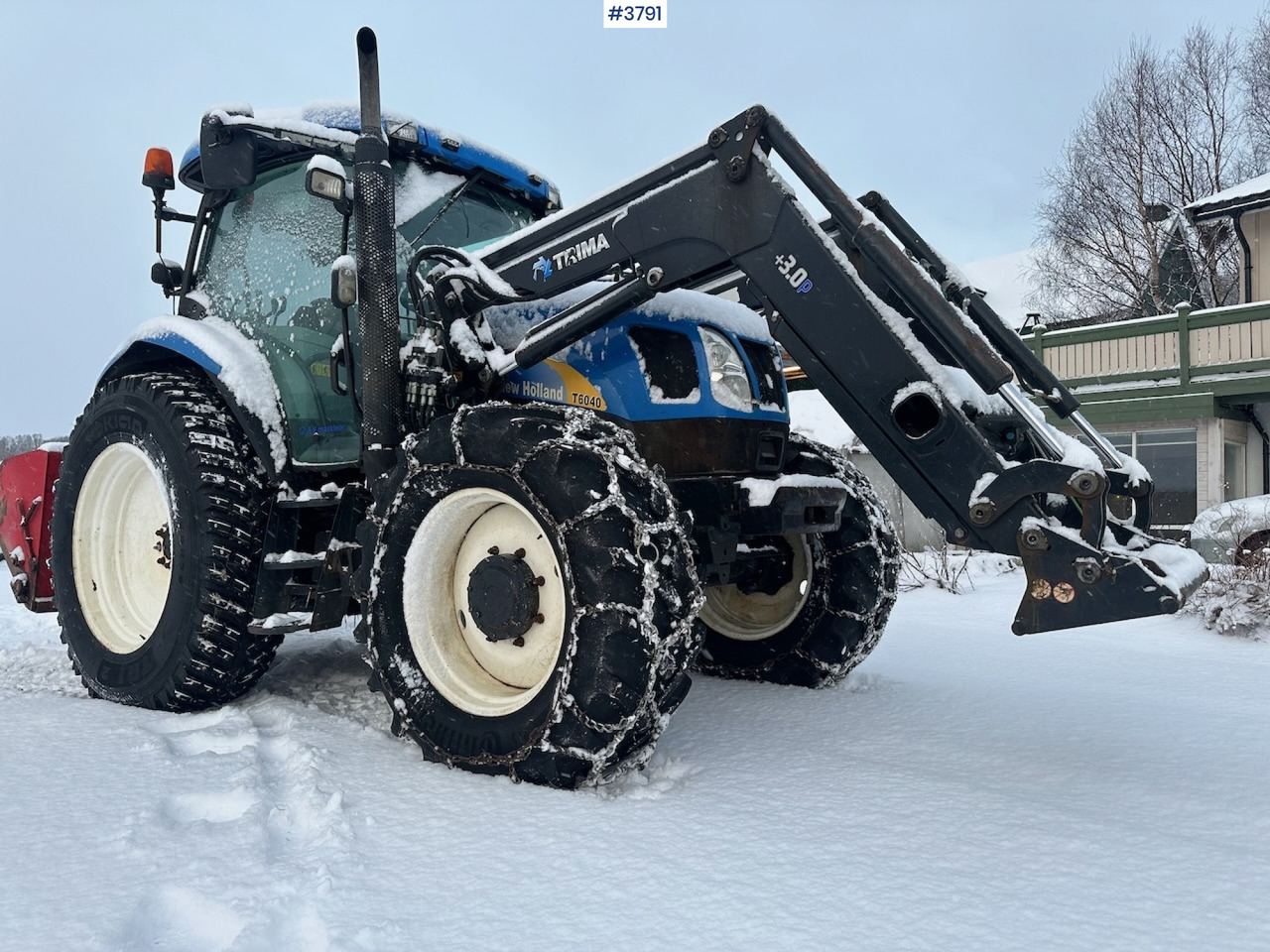 2010 New Holland T6040 4x4 plow rigged tractor w/ Trima +3.0p front loader, brand new chains, snow bucket and Westbjørn snow blower. WATCH VIDEO. - Τρακτέρ: φωτογραφία 2 2010 New Holland T6040 4x4 plow rigged tractor w/ Trima +3.0p front loader, brand new chains, snow bucket and Westbjørn snow blower. WATCH VIDEO. - Τρακτέρ: φωτογραφία 2