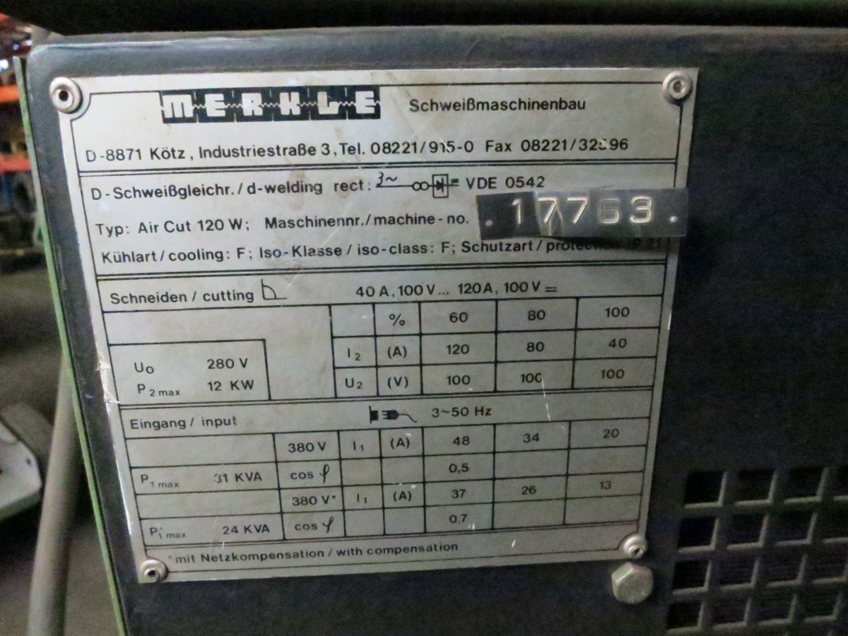 Merkle Air Cut 120W - Ηλεκτροσυγκολλήσεις: φωτογραφία 3 Merkle Air Cut 120W - Ηλεκτροσυγκολλήσεις: φωτογραφία 3