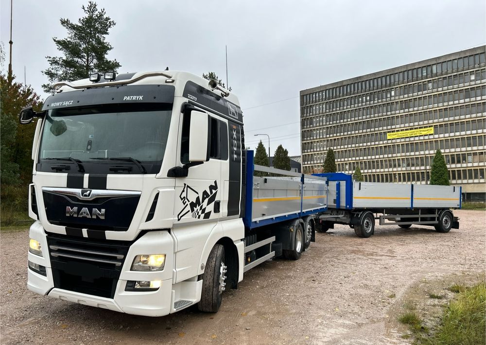 MAN TGX Tandem 1m burty TOP KOMPLET / ALUFELGI / zarejestrowany gotowy do pracy / przyczepa 18t / FULL OPCJA / 26.420 26.460 26.500 26.400 26.440 26.480 26.510 460 500 - Φορτηγό με ανοιχτή καρότσα: φωτογραφία 1 MAN TGX Tandem 1m burty TOP KOMPLET / ALUFELGI / zarejestrowany gotowy do pracy / przyczepa 18t / FULL OPCJA / 26.420 26.460 26.500 26.400 26.440 26.480 26.510 460 500 - Φορτηγό με ανοιχτή καρότσα: φωτογραφία 1