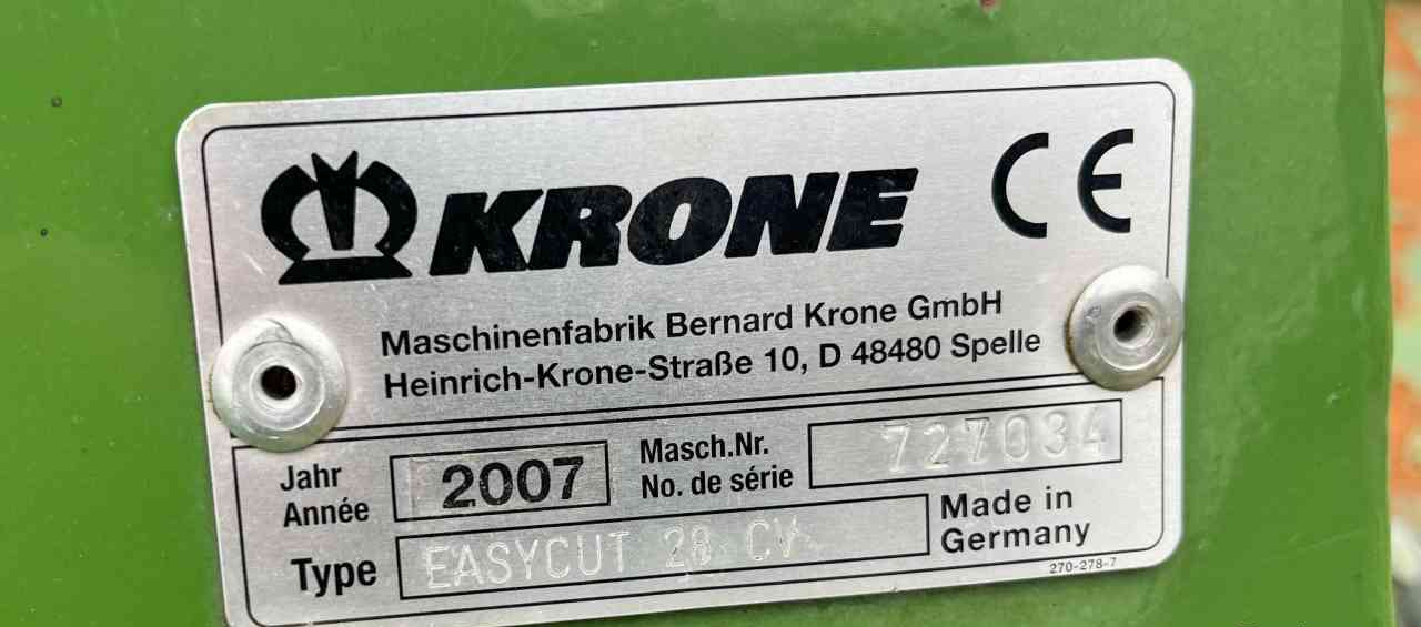 Krone Easycut 28 CV frontmaaier, schijvenmaaier, mower Hooibouwmachines - Χορτοκοπτικό: φωτογραφία 5 Krone Easycut 28 CV frontmaaier, schijvenmaaier, mower Hooibouwmachines - Χορτοκοπτικό: φωτογραφία 5