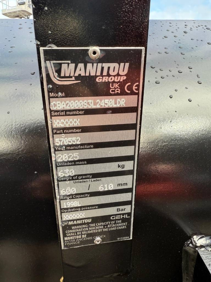 Manitou CBA 2000 LDR 2450mm 570552 NEW  - Κουβάς για Κατασκευή μηχανήματα: φωτογραφία 4 Manitou CBA 2000 LDR 2450mm 570552 NEW  - Κουβάς για Κατασκευή μηχανήματα: φωτογραφία 4