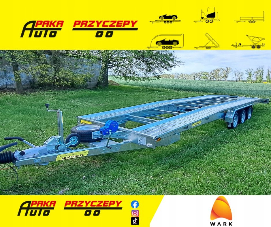 LAWETA Z NAJAZDAMI NA 2 AUTA 8,5x2M DMC 3500, 3 OSIE / CAR TRANSPORTER WITH RAMPS FOR 2 CARS 8.5x2M DMC 3500, 3 AXLES - Ρυμούλκα αυτοκινητάμαξα: φωτογραφία 1 LAWETA Z NAJAZDAMI NA 2 AUTA 8,5x2M DMC 3500, 3 OSIE / CAR TRANSPORTER WITH RAMPS FOR 2 CARS 8.5x2M DMC 3500, 3 AXLES - Ρυμούλκα αυτοκινητάμαξα: φωτογραφία 1