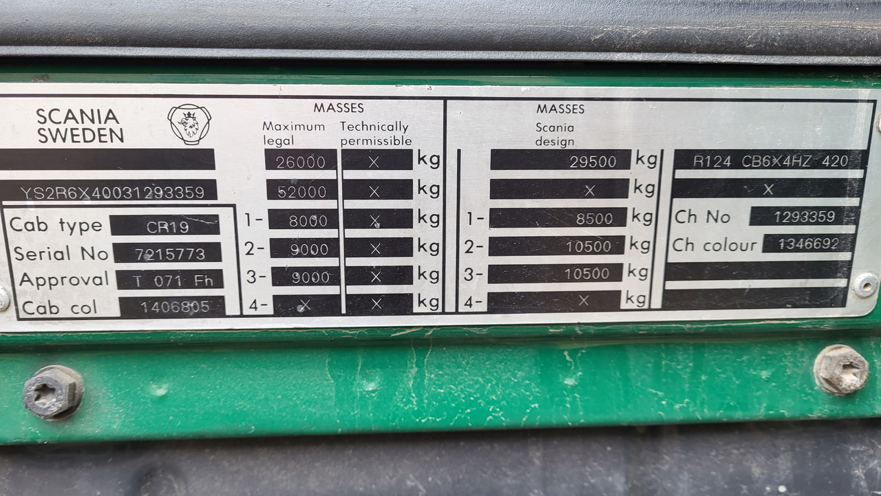 Φορτηγό σασί SCANIA R124 420 6X4: φωτογραφία 16