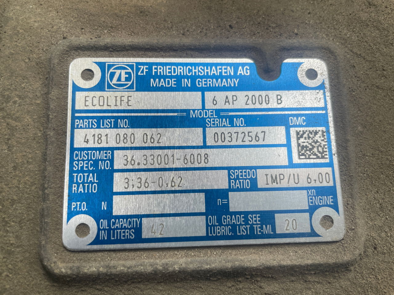ZF Getriebe ZF 6 AP 2000 B Ecolife 4181080062 6AP2000B MAN Citaro Lions City - Κιβώτιο ταχυτήτων και ανταλλακτικά για Λεωφορείο: φωτογραφία 2 ZF Getriebe ZF 6 AP 2000 B Ecolife 4181080062 6AP2000B MAN Citaro Lions City - Κιβώτιο ταχυτήτων και ανταλλακτικά για Λεωφορείο: φωτογραφία 2