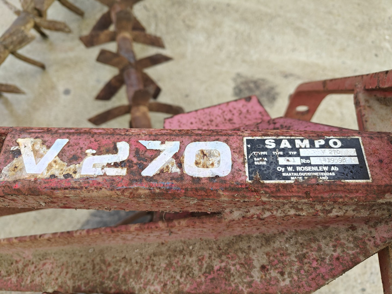 Σβάρνα Sampo V270 lapiorullaäes: φωτογραφία 7 Σβάρνα Sampo V270 lapiorullaäes: φωτογραφία 7