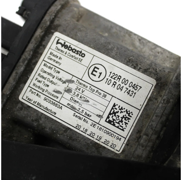 DAF XF106 Webasto 2020447 - Μοτέρ καλοριφέρ για Φορτηγό: φωτογραφία 4 DAF XF106 Webasto 2020447 - Μοτέρ καλοριφέρ για Φορτηγό: φωτογραφία 4