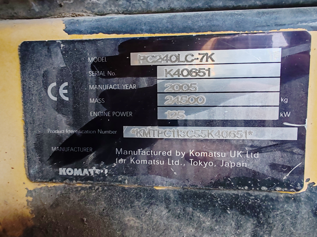 Εκσκαφέας Komatsu PC 240 LC-7k: φωτογραφία 9