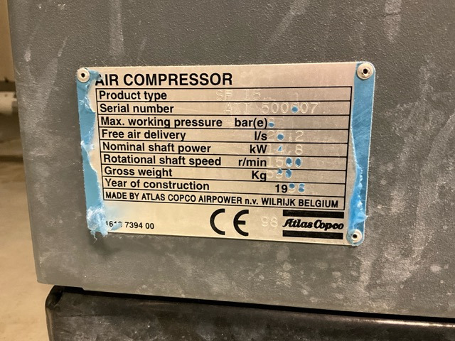 Atlas-Copco SF 15 - Κατασκευή μηχανήματα: φωτογραφία 5 Atlas-Copco SF 15 - Κατασκευή μηχανήματα: φωτογραφία 5