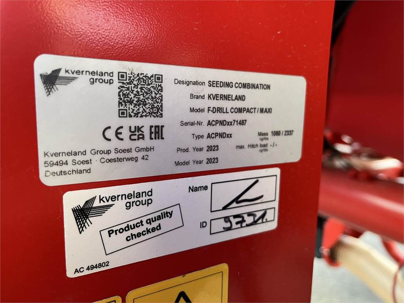 Σπαρτική με σβάρνα Kverneland F Drill Maxi 2200 Liter: φωτογραφία 6 Σπαρτική με σβάρνα Kverneland F Drill Maxi 2200 Liter: φωτογραφία 6