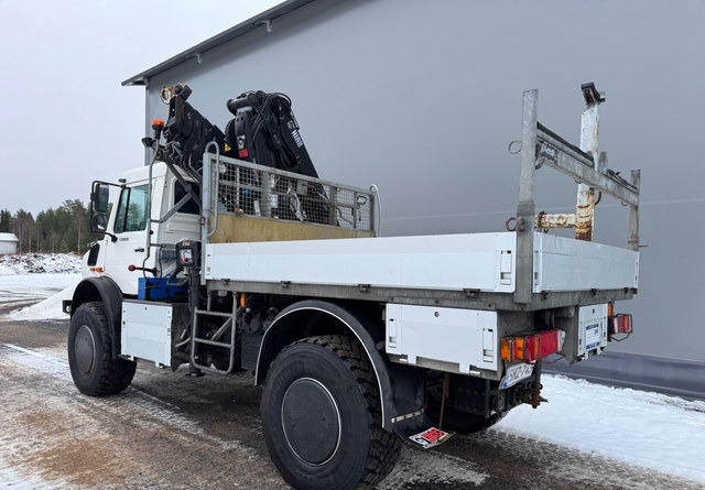 Mercedes-BenzUnimog U5000 + Nosturi Hiab 099 E-4 - Φορτηγό με ανοιχτή καρότσα, Φορτηγό με γερανό: φωτογραφία 3 Mercedes-BenzUnimog U5000 + Nosturi Hiab 099 E-4 - Φορτηγό με ανοιχτή καρότσα, Φορτηγό με γερανό: φωτογραφία 3
