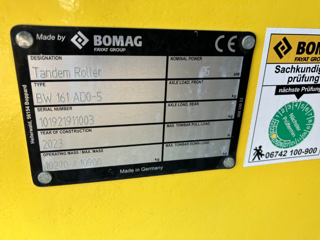 BOMAG DE BW 161 ADO-5 STage V/Tier 4f - Ασφαλτικός οδοστρωτήρας: φωτογραφία 2 BOMAG DE BW 161 ADO-5 STage V/Tier 4f - Ασφαλτικός οδοστρωτήρας: φωτογραφία 2