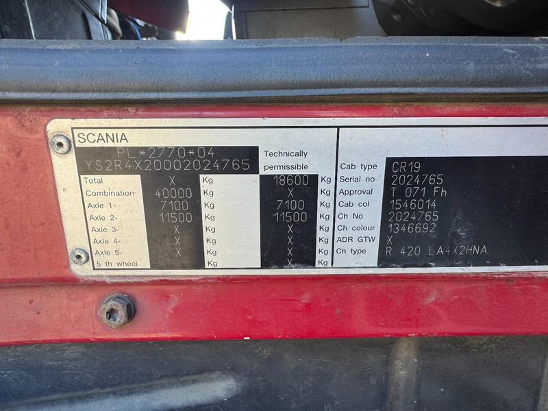 Τράκτορας Scania R 420 Highline (MANUAL GEARBOX / BOITE MANUELLE): φωτογραφία 13 Τράκτορας Scania R 420 Highline (MANUAL GEARBOX / BOITE MANUELLE): φωτογραφία 13