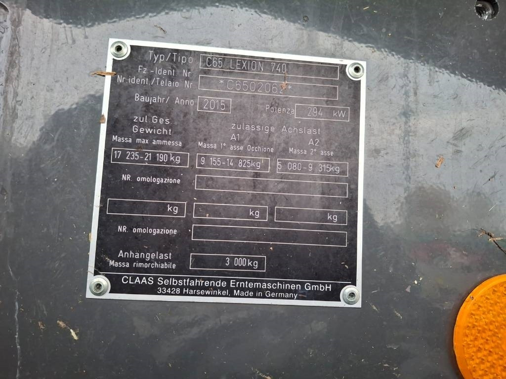 Claas Lexion 740 - Θεριζοαλωνιστική μηχανή: φωτογραφία 3 Claas Lexion 740 - Θεριζοαλωνιστική μηχανή: φωτογραφία 3