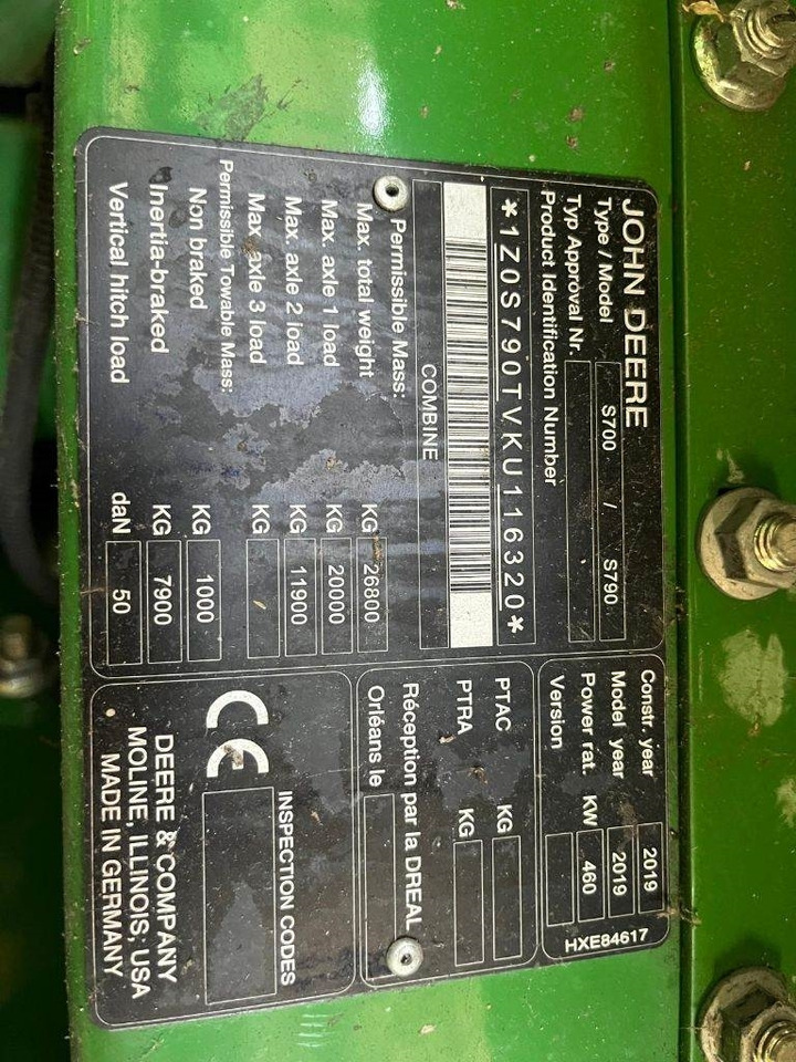 John Deere S790 i - Θεριζοαλωνιστική μηχανή: φωτογραφία 4 John Deere S790 i - Θεριζοαλωνιστική μηχανή: φωτογραφία 4