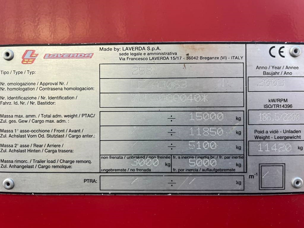 Laverda 25.50 - Θεριζοαλωνιστική μηχανή: φωτογραφία 3 Laverda 25.50 - Θεριζοαλωνιστική μηχανή: φωτογραφία 3