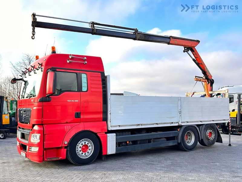 Φορτηγό με γερανό MAN TGX 26.480 Ciężarówka burtowa MAN TGX 26.480 6X2 / PALFINGER PK9002-EH B Crane / 80% Michelin Tire Dodać do ulubionych: φωτογραφία 1