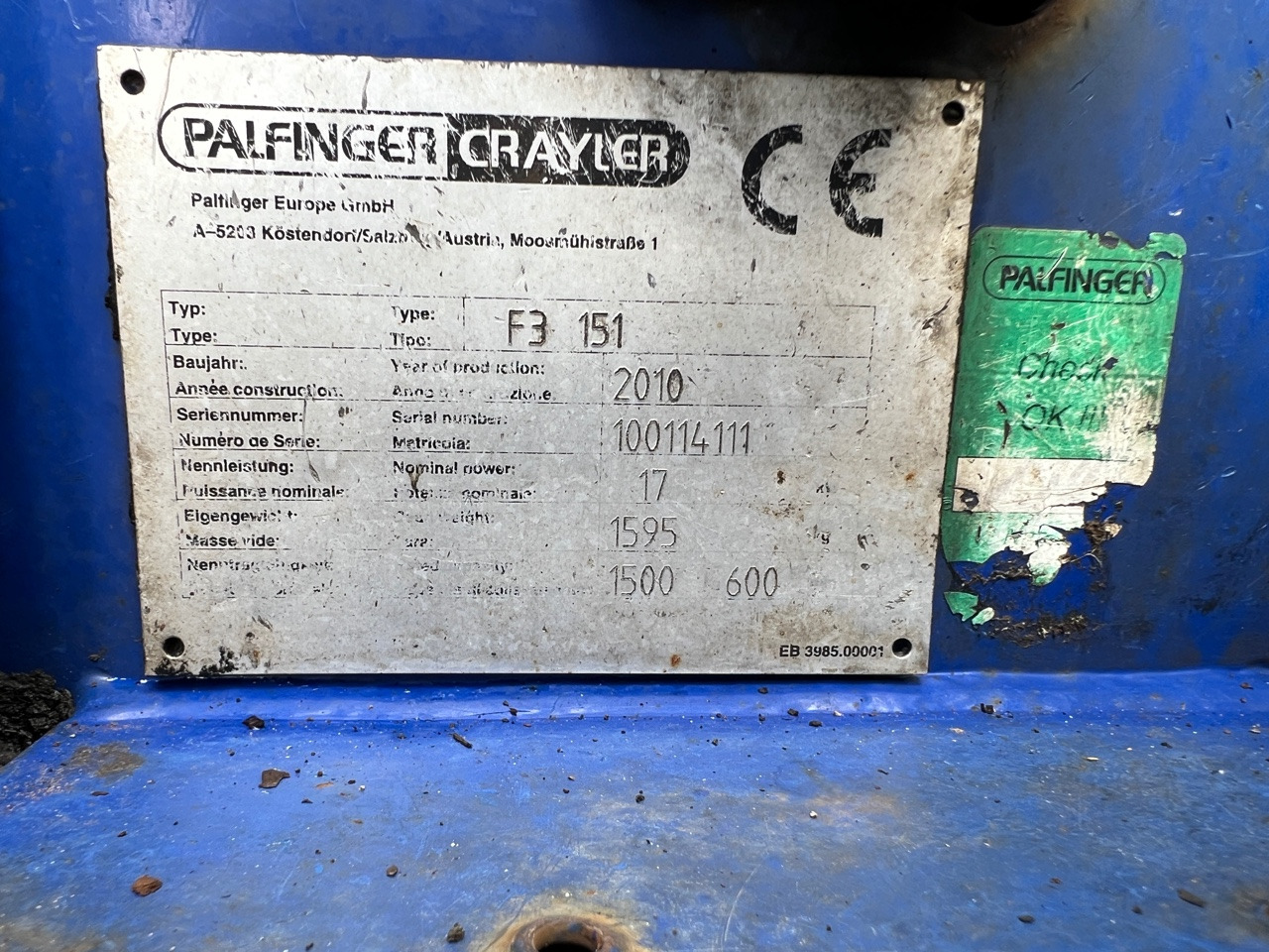 PALFINGER CRAYLER PALFINGER CRAYLER F3 151 - Περονοφόρο επί φορτηγού: φωτογραφία 5 PALFINGER CRAYLER PALFINGER CRAYLER F3 151 - Περονοφόρο επί φορτηγού: φωτογραφία 5