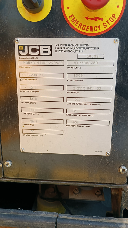 JCB G45QS - Βιομηχανική γεννήτρια: φωτογραφία 5 JCB G45QS - Βιομηχανική γεννήτρια: φωτογραφία 5