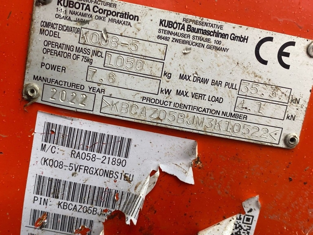 Kubota K008-5 - Μίνι εκσκαφέας: φωτογραφία 5 Kubota K008-5 - Μίνι εκσκαφέας: φωτογραφία 5