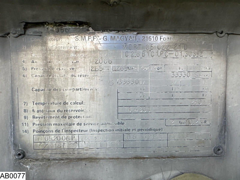 Magyar Bitum 33330 Litres, 1 Compartment - Επικαθήμενο βυτίο: φωτογραφία 5 Magyar Bitum 33330 Litres, 1 Compartment - Επικαθήμενο βυτίο: φωτογραφία 5