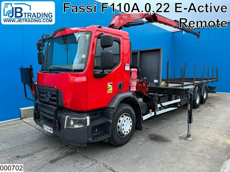 Renault D 26 320 6x2, EURO 6, Fassi, Remote - Φορτηγό με ανοιχτή καρότσα, Φορτηγό με γερανό: φωτογραφία 1 Renault D 26 320 6x2, EURO 6, Fassi, Remote - Φορτηγό με ανοιχτή καρότσα, Φορτηγό με γερανό: φωτογραφία 1